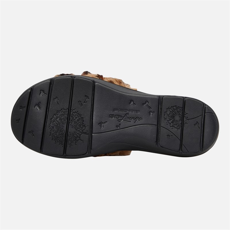 SKECHERS Womens Furreal Arch Fit Lounge Slippers Leopard - Image 2