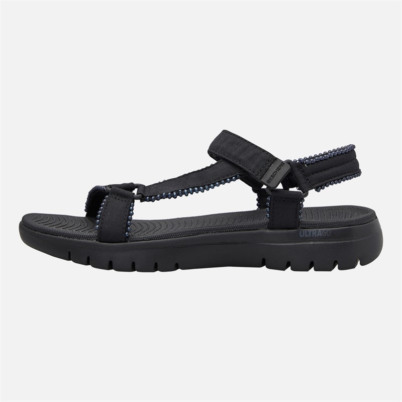 SKECHERS Womens Classy On-The-Go Flex Sandals Black - Image 1