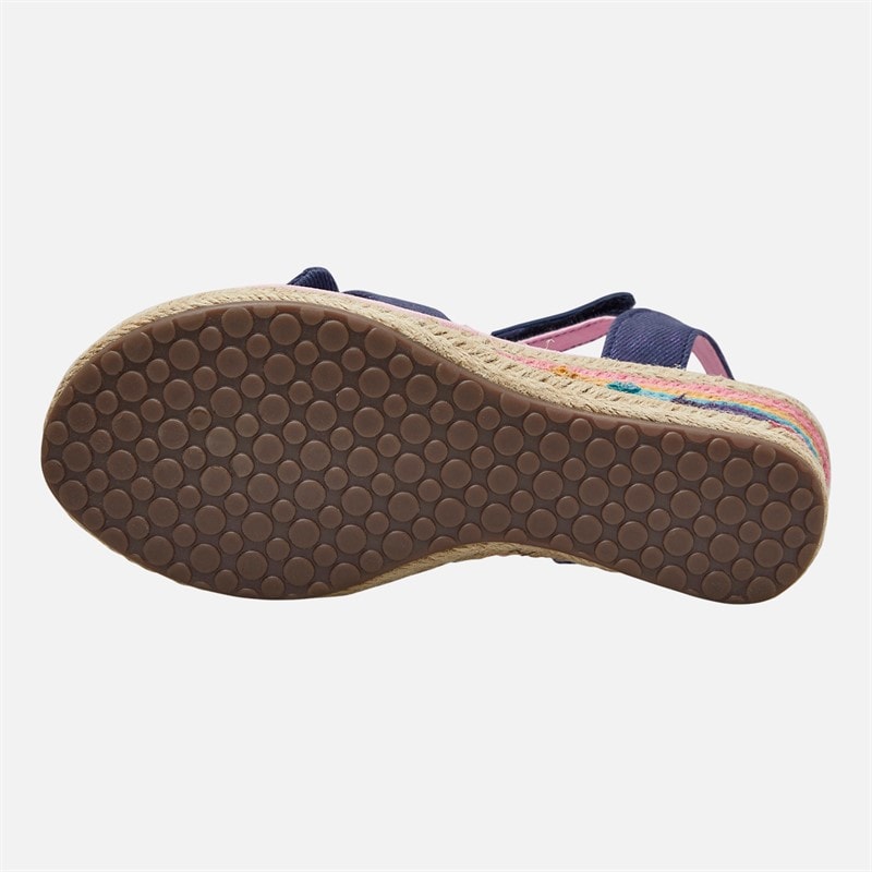 SKECHERS Girls Shimmer Bows Tikis Sandals Navy/Pink - Image 2