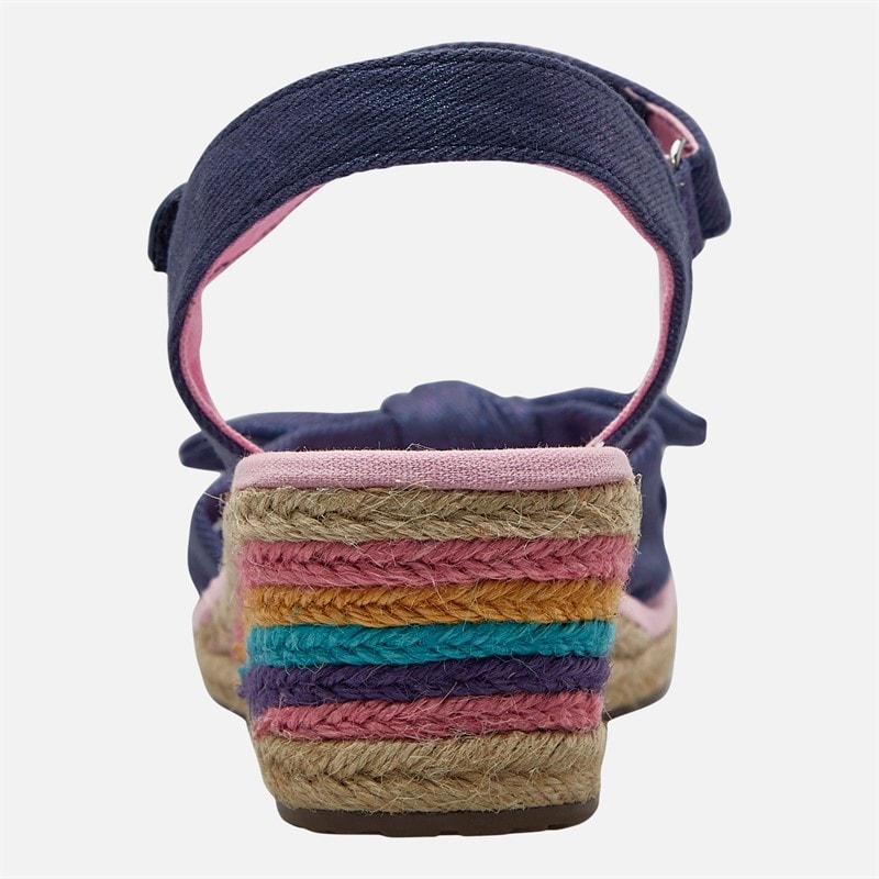 SKECHERS Girls Shimmer Bows Tikis Sandals Navy/Pink - Image 3