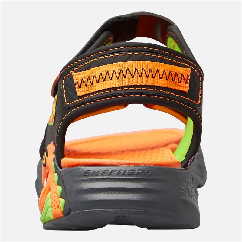 SKECHERS Boys Splash Creature Sandals Black/Orange - Image 3
