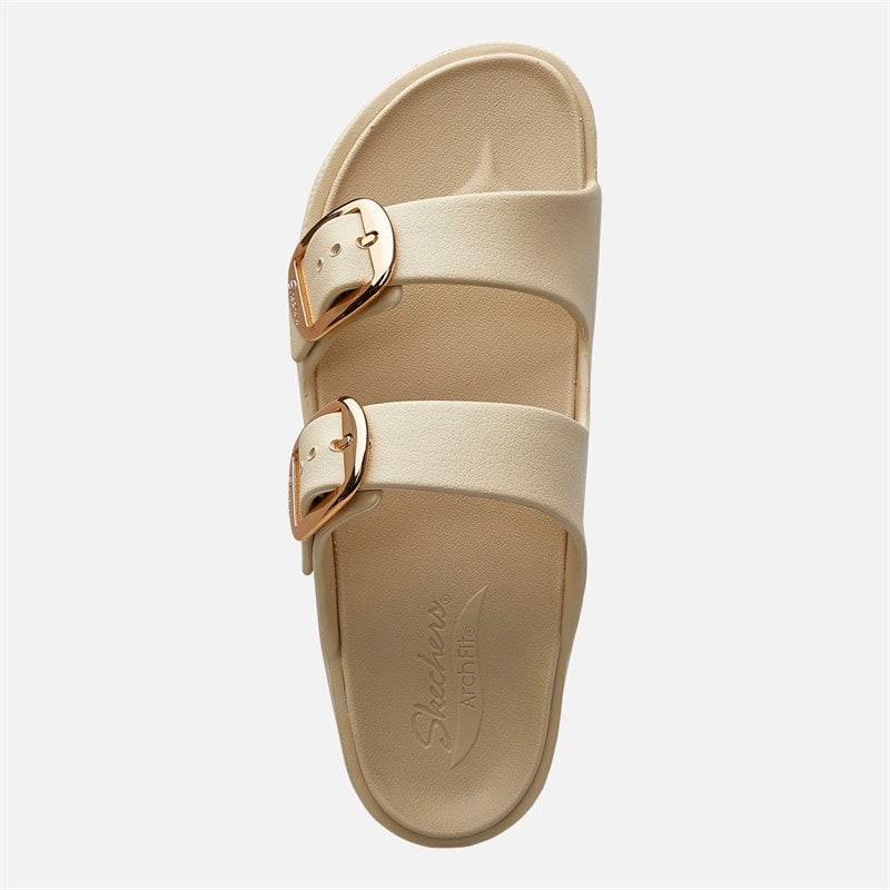 SKECHERS Womens Gold Star Arch Fit Cali Breeze 2.0 Sandals Off White - Image 4