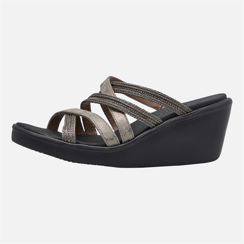 SKECHERS Womens Classy Way Rumble On Sandals Pewter - Image 1