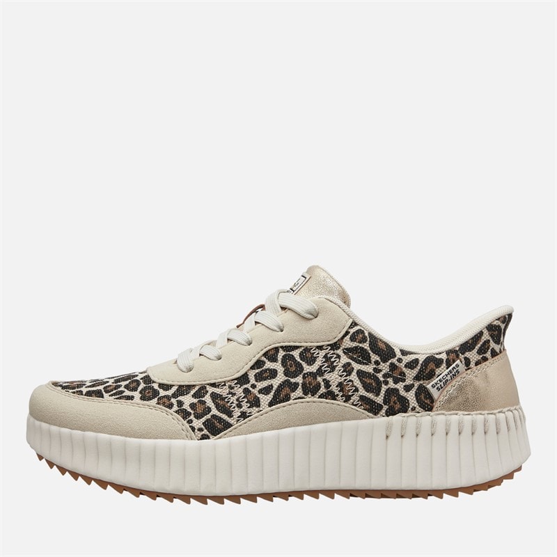 SKECHERS Womens Bobs Vista Garden Stroll Trainers Leopard - Image 1