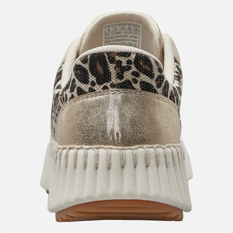 SKECHERS Womens Bobs Vista Garden Stroll Trainers Leopard - Image 3