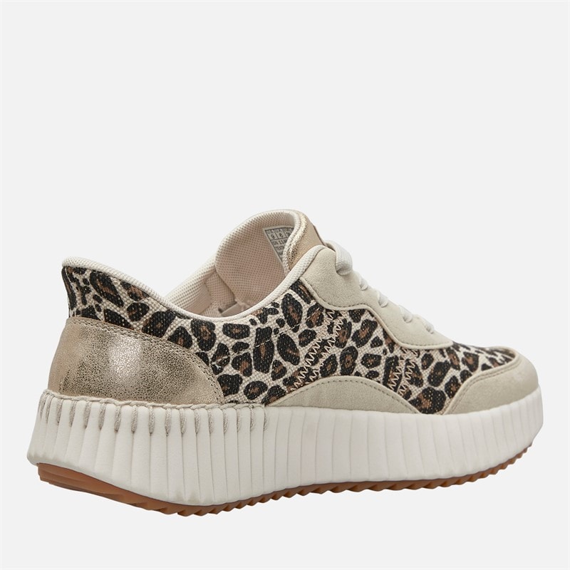 SKECHERS Womens Bobs Vista Garden Stroll Trainers Leopard - Image 5