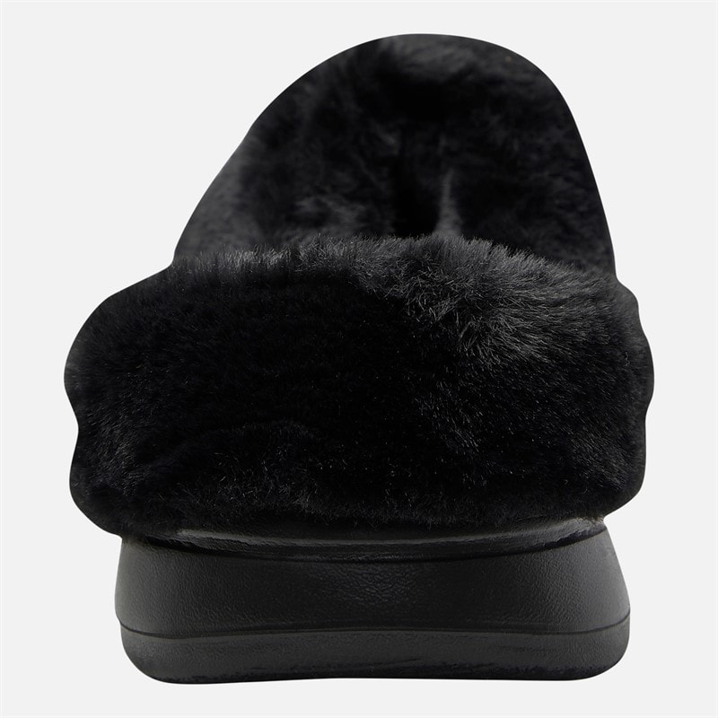 SKECHERS Womens Go Walk 5 Cozy Embrace Slippers Black/Black - Image 3