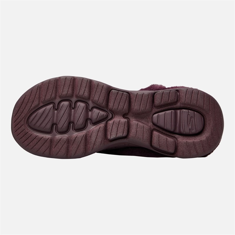 SKECHERS Womens Go Walk 5 Cozy Embrace Slippers Burgundy - Image 2