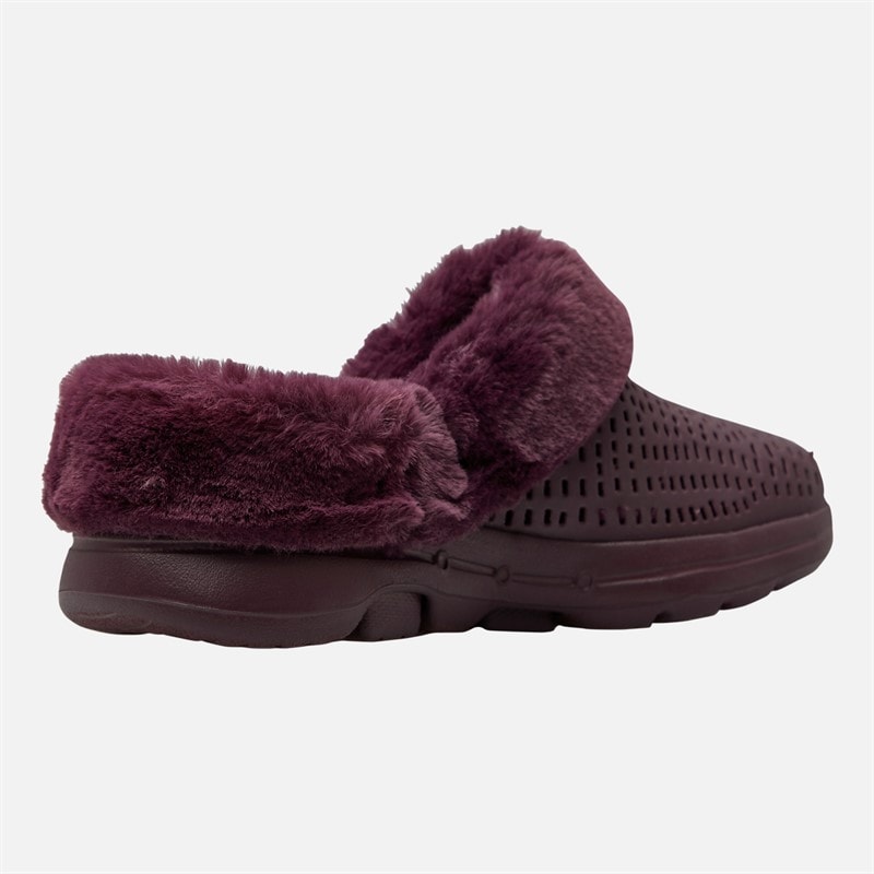 SKECHERS Womens Go Walk 5 Cozy Embrace Slippers Burgundy - Image 5