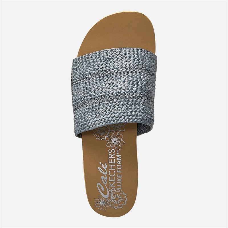 SKECHERS Womens Summer Salt Spray Wedge Comfort Sandals Blue - Image 4