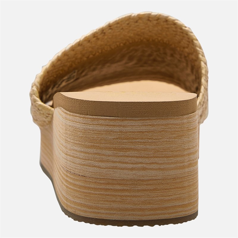 SKECHERS Womens Summer Salt Spray Wedge Comfort Sandals Natural - Image 3