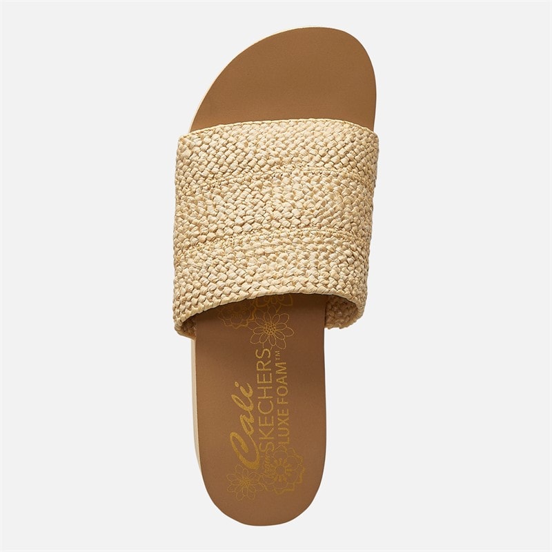 SKECHERS Womens Summer Salt Spray Wedge Comfort Sandals Natural - Image 4