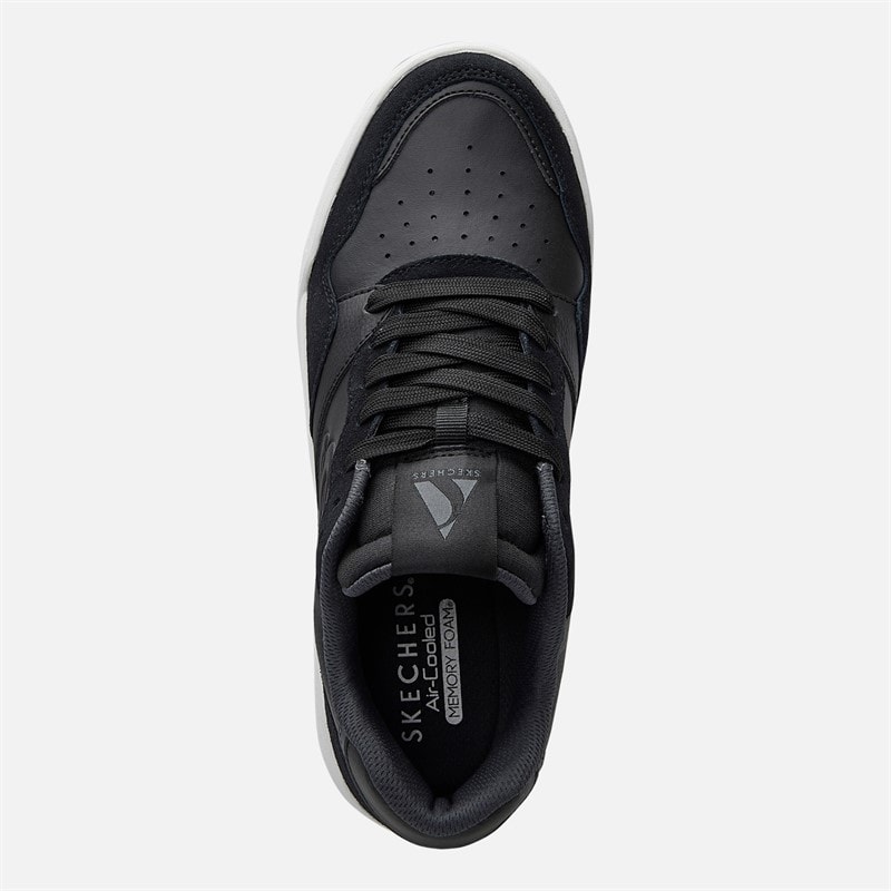 SKECHERS Mens Koopa Court Volley Low Varsity Trainers Black - Image 4