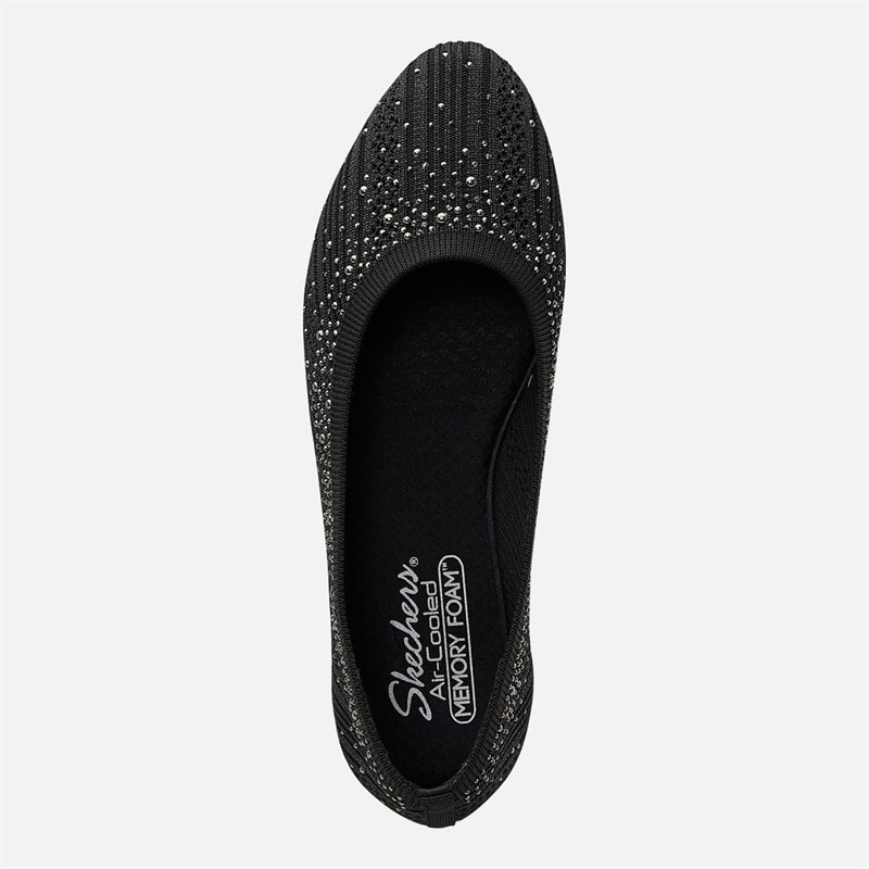SKECHERS Womens Cleo 2.0 Glitzy Daze Ballet Flats Black - Image 4