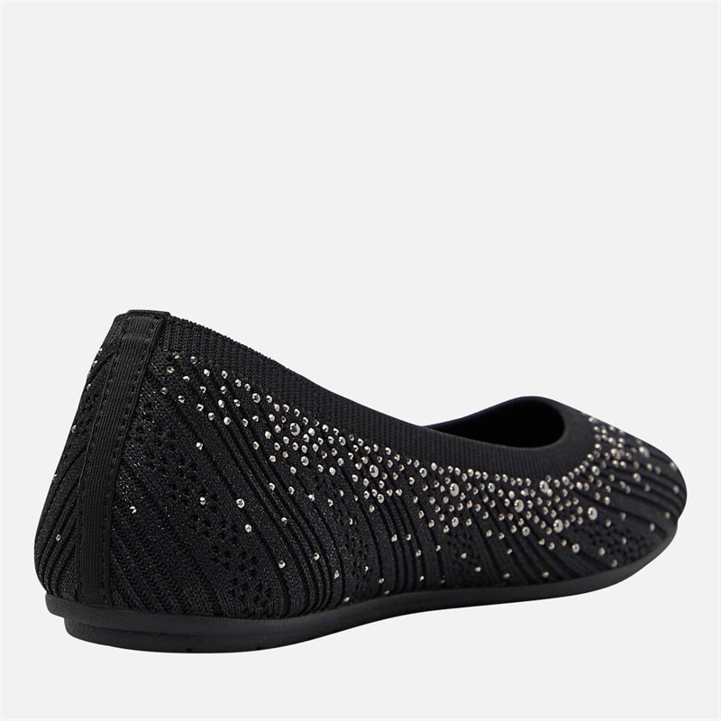 SKECHERS Womens Cleo 2.0 Glitzy Daze Ballet Flats Black - Image 5