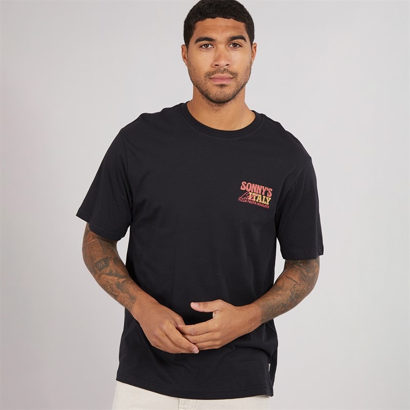ONLY & SONS Mens Tristan Relax T-Shirt Black/Sonnys Italy - Image 2