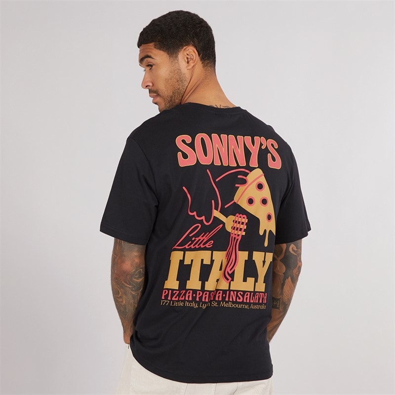 ONLY & SONS Mens Tristan Relax T-Shirt Black/Sonnys Italy - Image 3
