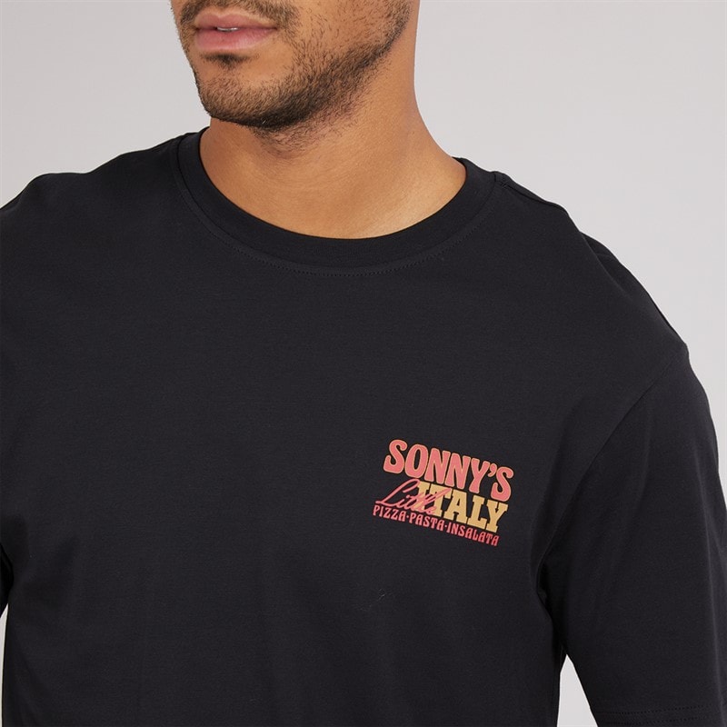 ONLY & SONS Mens Tristan Relax T-Shirt Black/Sonnys Italy - Image 5