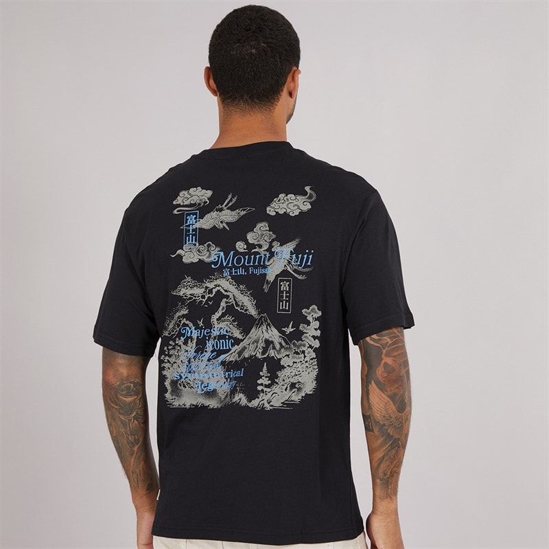 ONLY & SONS Mens Tristan Relax T-Shirt Black/Mount Fuji - Image 3