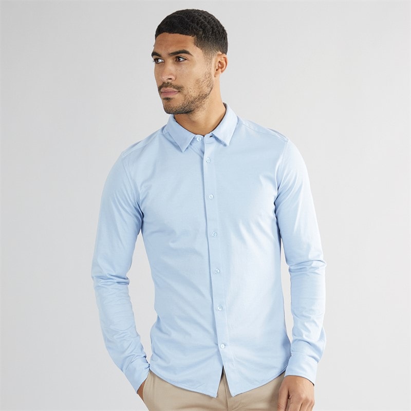 ONLY & SONS Mens Robin Long Sleeve Stretch Shirt Cashmere Blue