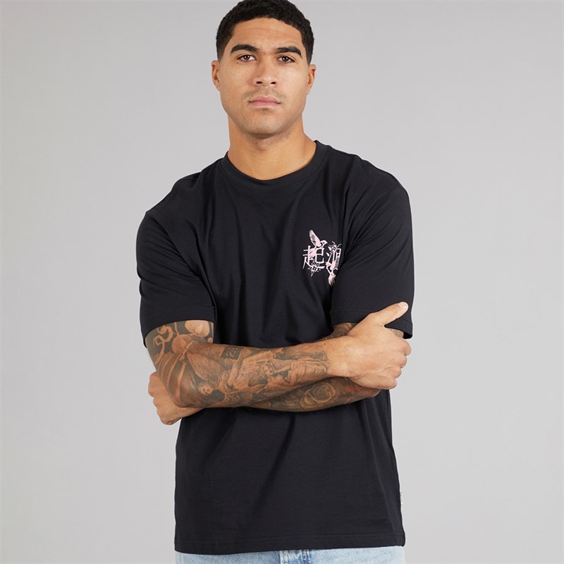 ONLY & SONS Mens Tristan Relaxed T-Shirt Black/Birds - Image 2