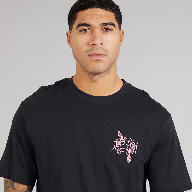 ONLY & SONS Mens Tristan Relaxed T-Shirt Black/Birds - Image 3