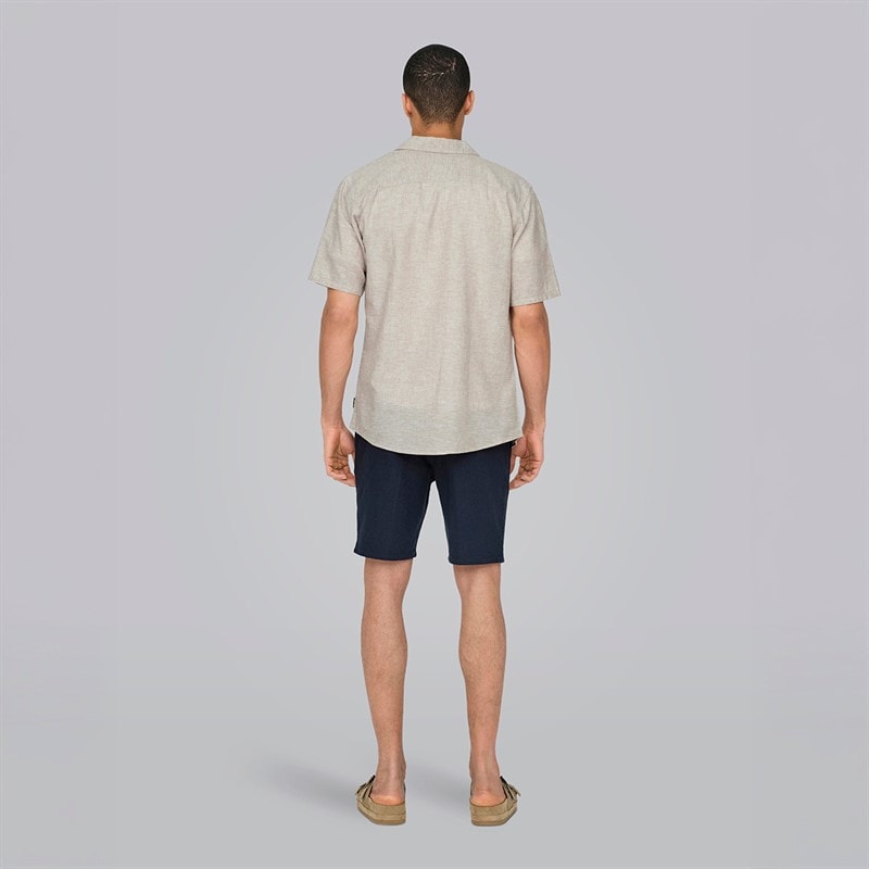 ONLY & SONS Mens Caiden Sol Res Short Sleeve Shirt Chinchilla - Image 2