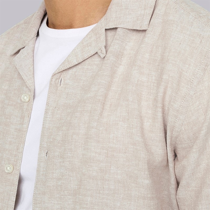 ONLY & SONS Mens Caiden Sol Res Short Sleeve Shirt Chinchilla - Image 3