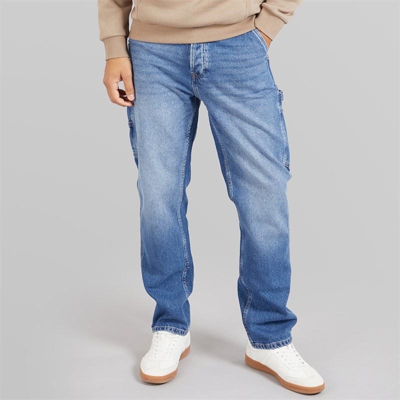 ONLY & SONS Mens Edge Straight Jeans Medium Blue Denim - Image 1