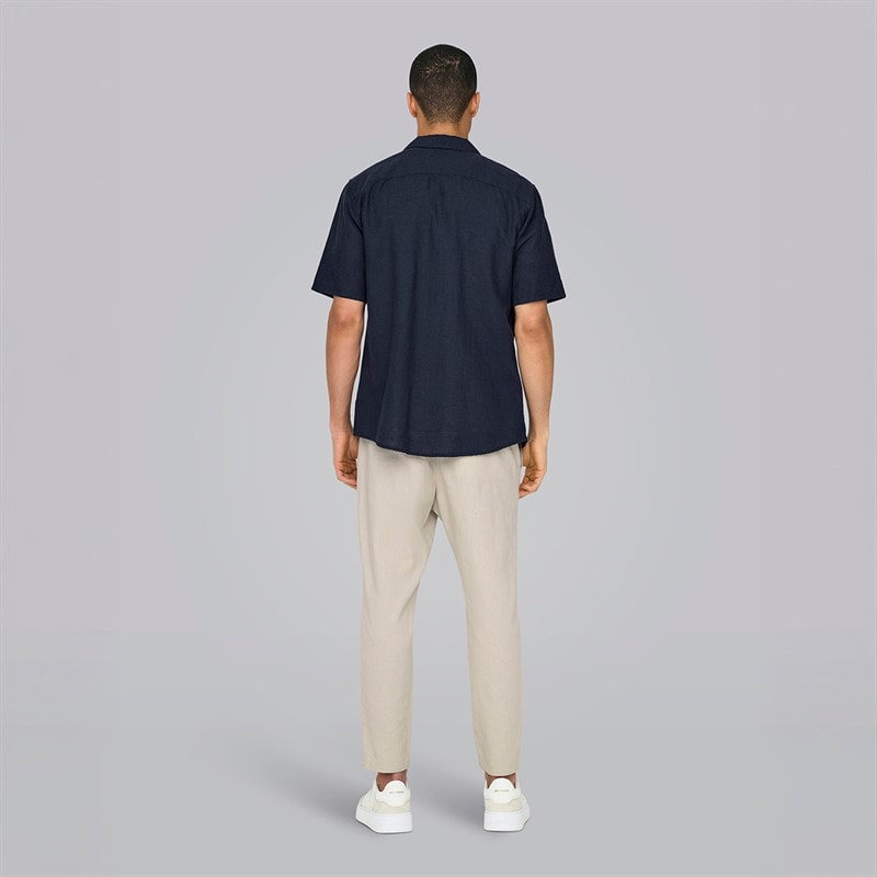 ONLY & SONS Mens Caiden Sol Res Short Sleeve Shirt Night Sky - Image 2