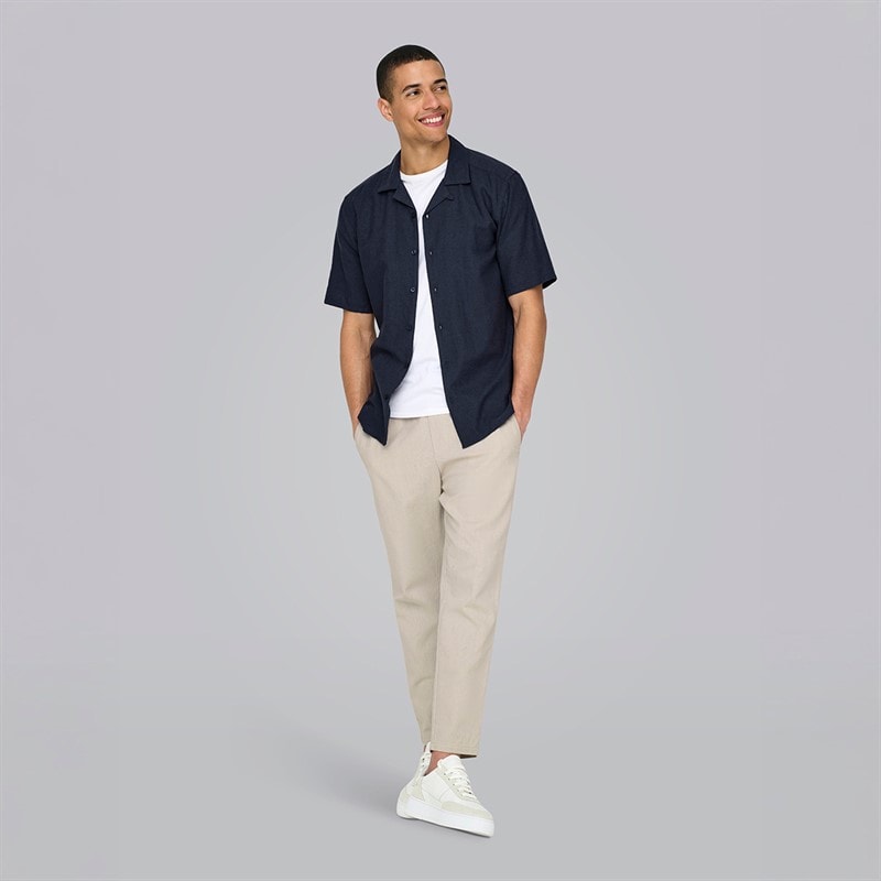 ONLY & SONS Mens Caiden Sol Res Short Sleeve Shirt Night Sky - Image 3