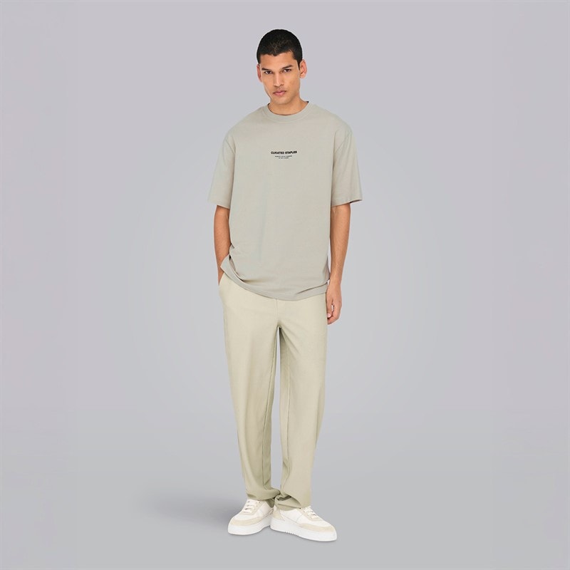 ONLY & SONS Mens Curated Relaxed T-Shirt Silver Lining - Image 4