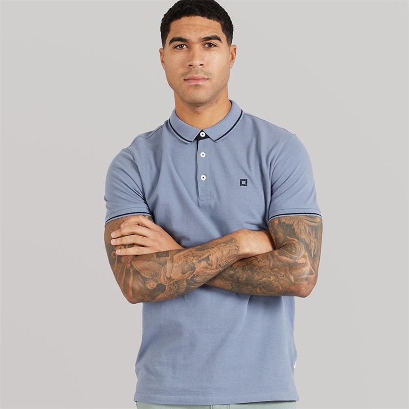 ONLY & SONS Mens Fletcher Slim Polo Shirt Flint Stone - Image 1