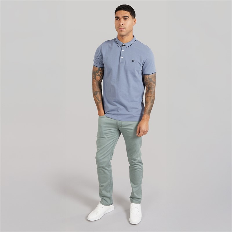 ONLY & SONS Mens Fletcher Slim Polo Shirt Flint Stone - Image 4