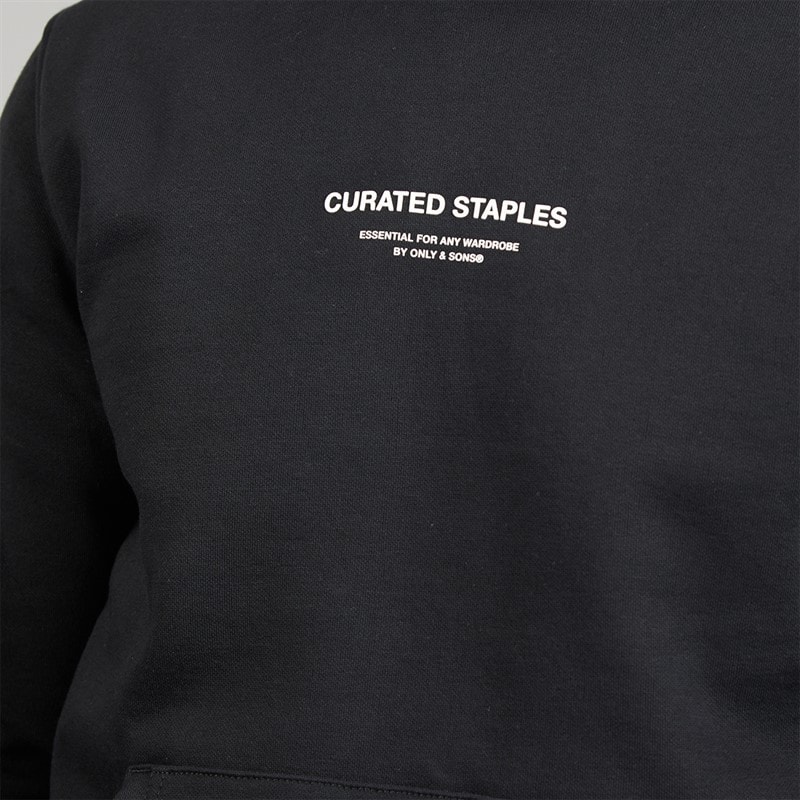ONLY & SONS Mens Curated Hoodie Black - Image 3