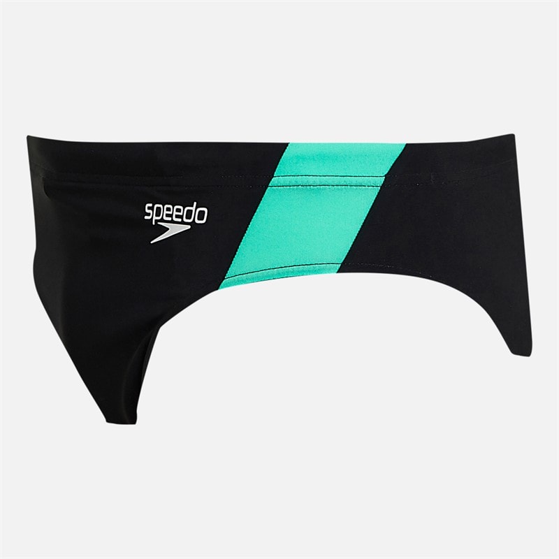 Speedo Mens Hyperboom Logo Splice 7cm Swimming Briefs Black - Image 3