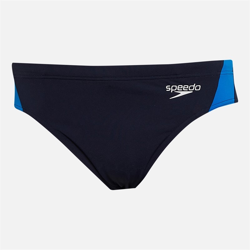 Speedo Mens Hyperboom Logo Splice 7cm Swimming Brief Navy - Image 1