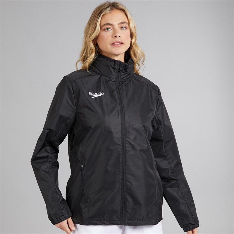 Speedo Womens Club Vaposhield Full Zip Rain Jacket Black - Image 3