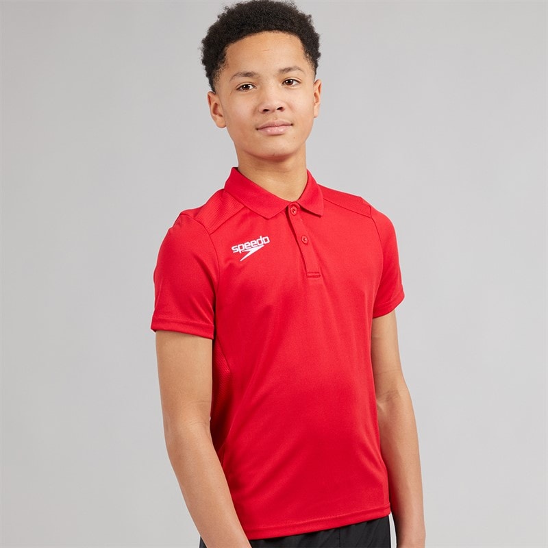 Speedo Junior Club Dry Polo Shirt Flag Red - Image 1