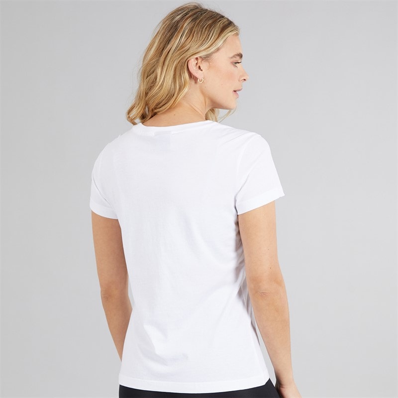 Speedo Womens Club Plain T-Shirt White - Image 2