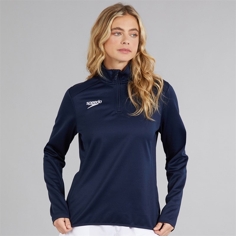 Speedo Womens Club 1/2 Zip Mid Layer Training Top Navy - Image 3