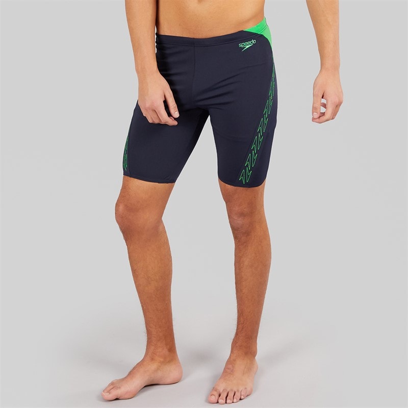Speedo Mens Hyperboom Splice Jammer Swim Shorts Navy/Grey - Image 1