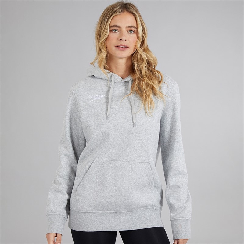 Speedo Womens Club Hoodie Grey Marl - Image 3