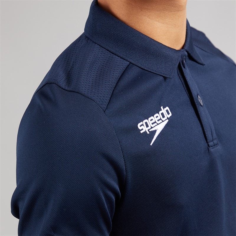 Speedo Junior Club Dry Polo Shirt Navy - Image 3