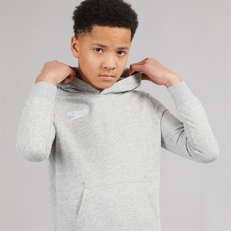 Speedo Junior Club Hoodie Grey Marl - Image 3