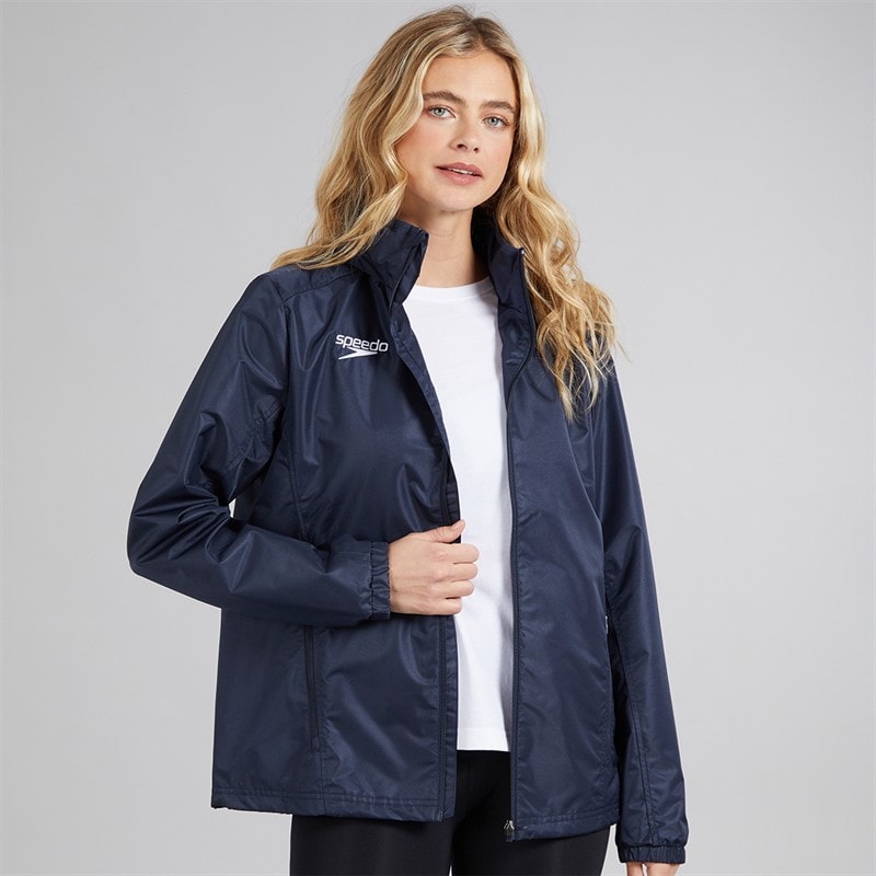 Speedo Womens Club Vaposhield Full Zip Rain Jacket Navy