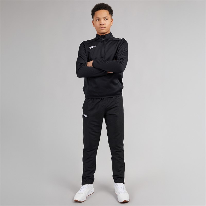 Speedo Junior Club 1/2 Zip Mid Layer Training Top Black - Image 3