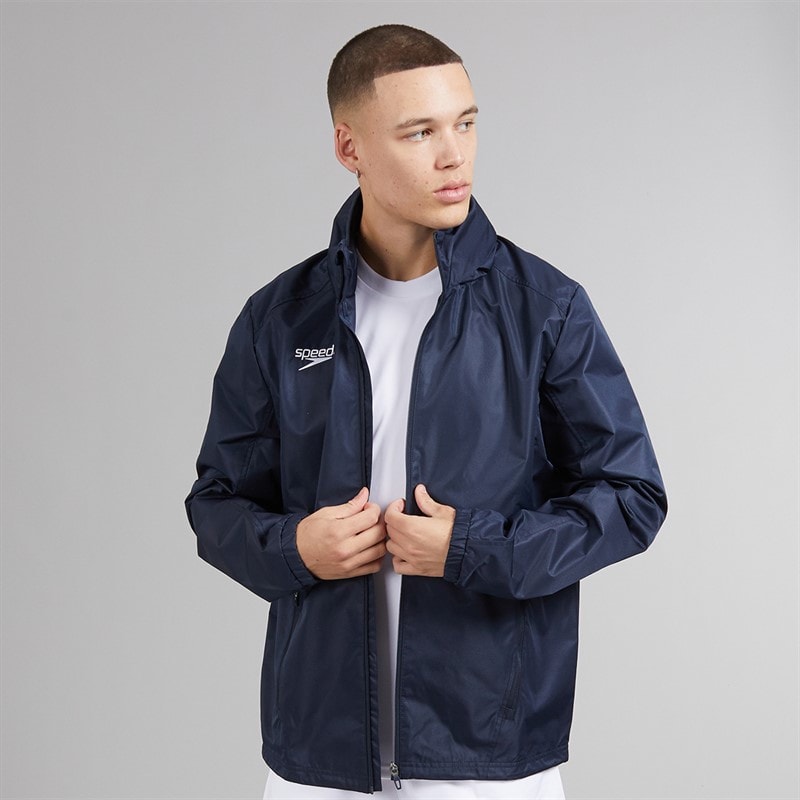 Speedo Mens Club Vaposhield Full Zip Rain Jacket Navy - Image 1