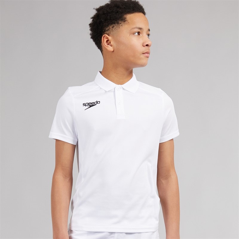 Speedo Junior Club Dry Polo Shirt White - Image 1