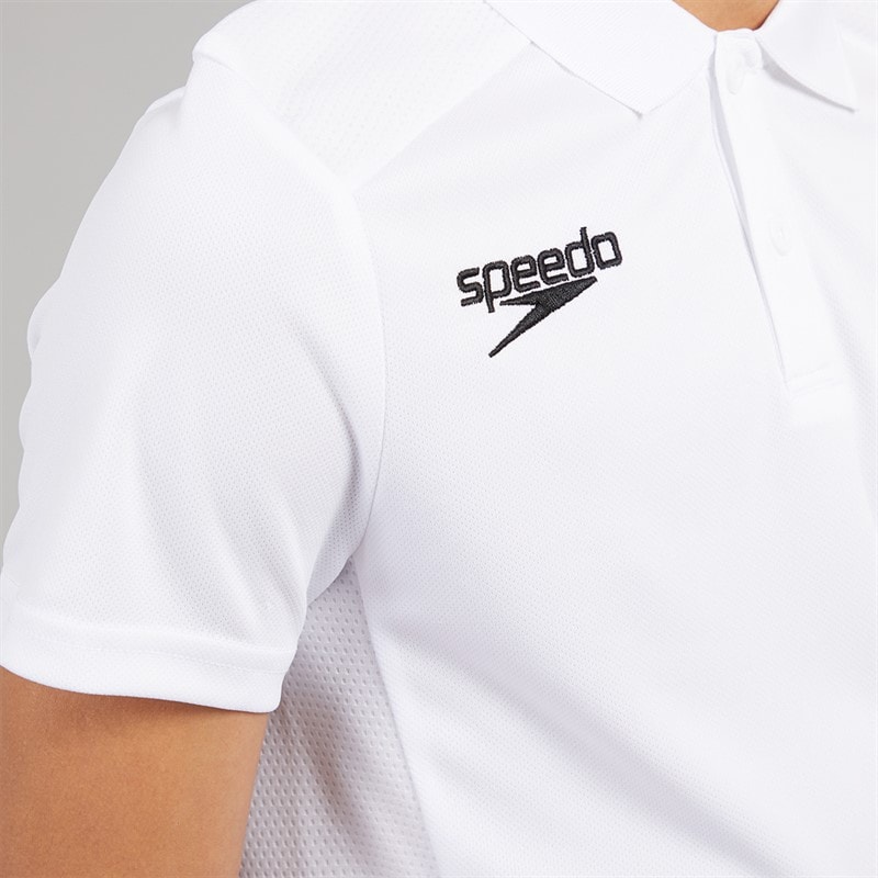 Speedo Junior Club Dry Polo Shirt White - Image 3